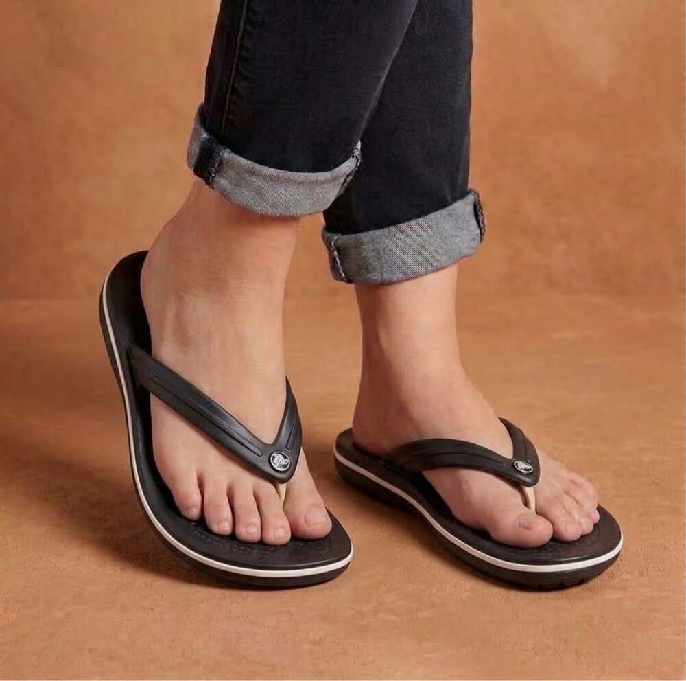 Crocs Crocband Flip Size M9/W11 Black White Sandals Flip Flops